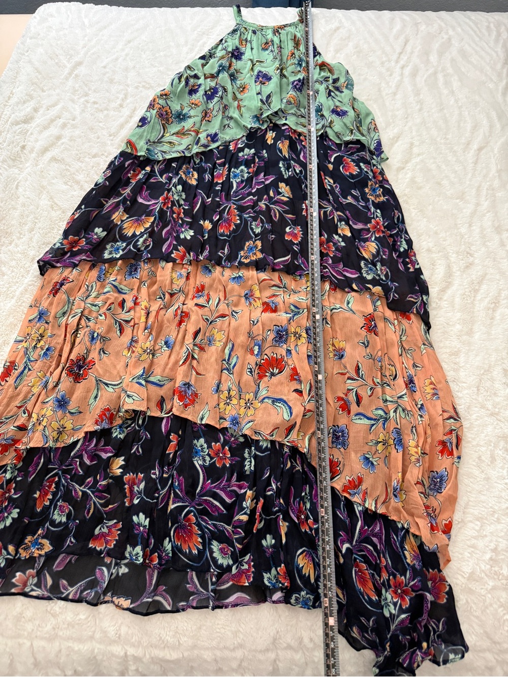 Ramy Brook Silk Blend Floral Tiered Midi Chrisley Dress Resort Garden Party S - Picture 8 of 13